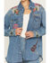Image #3 - Wrangler X Lainey Wilson Women's Floral Embroidered Long Sleeve Snap Denim Shirt, Blue, hi-res