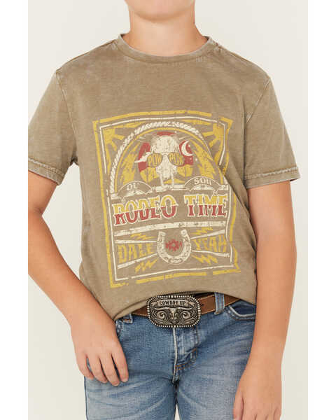 Image #3 - Rock & Roll Denim Boys' Rodeo Time Dale Brisby Short Sleeve Graphic T-Shirt, Olive, hi-res