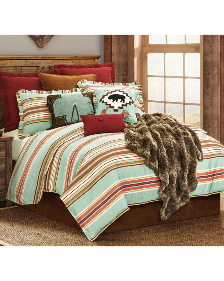 Hiend Accents Turquoise Serape 3 Piece Comforter Set Full Sheplers