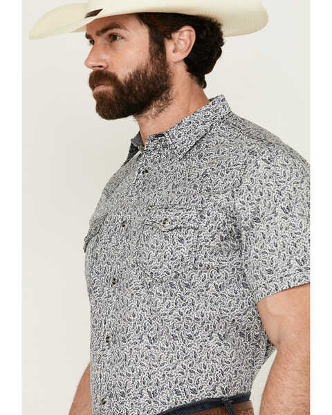 Image #2 - Cody James Men's Graffiti Floral Print Short Sleeve Snap Western Shirt - Big, Ivory, hi-res