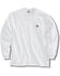 Image #1 - Carhartt Men's Loose Fit Heavyweight Long Sleeve Logo Pocket Work T-Shirt - Tall, White, hi-res