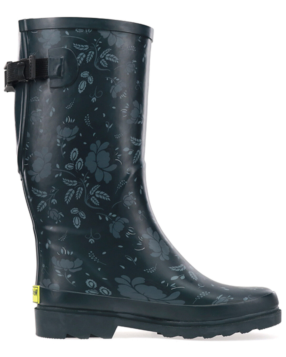 Image #1 - Western Chief Women's Feminine Floral Wide Calf Tall Rain Boots, Slate, hi-res