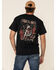 Cowboy Up Men's Country Rock Short Sleeve Graphic Tee, Black, hi-res