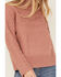 Image #3 - Cleo + Wolf Women's Mock Neck Pullover Cable Knit Sweater, Peach, hi-res