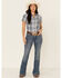 Ariat Women's R.E.A.L Delighful Yarn Dye Plaid Short Sleeve Western Core Shirt , Blue, hi-res