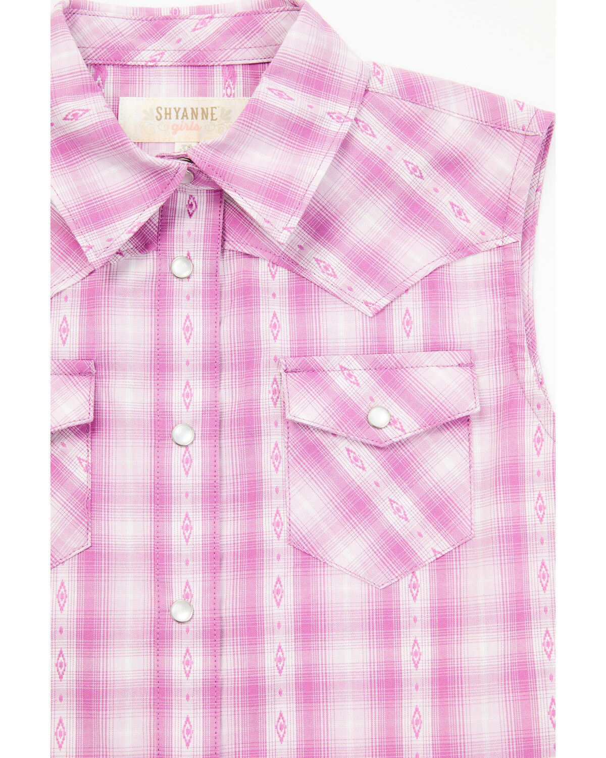 Image #2 - Shyanne Toddler Girls Dobby Striped Western Pearl Snap Shirt, Grape, hi-res