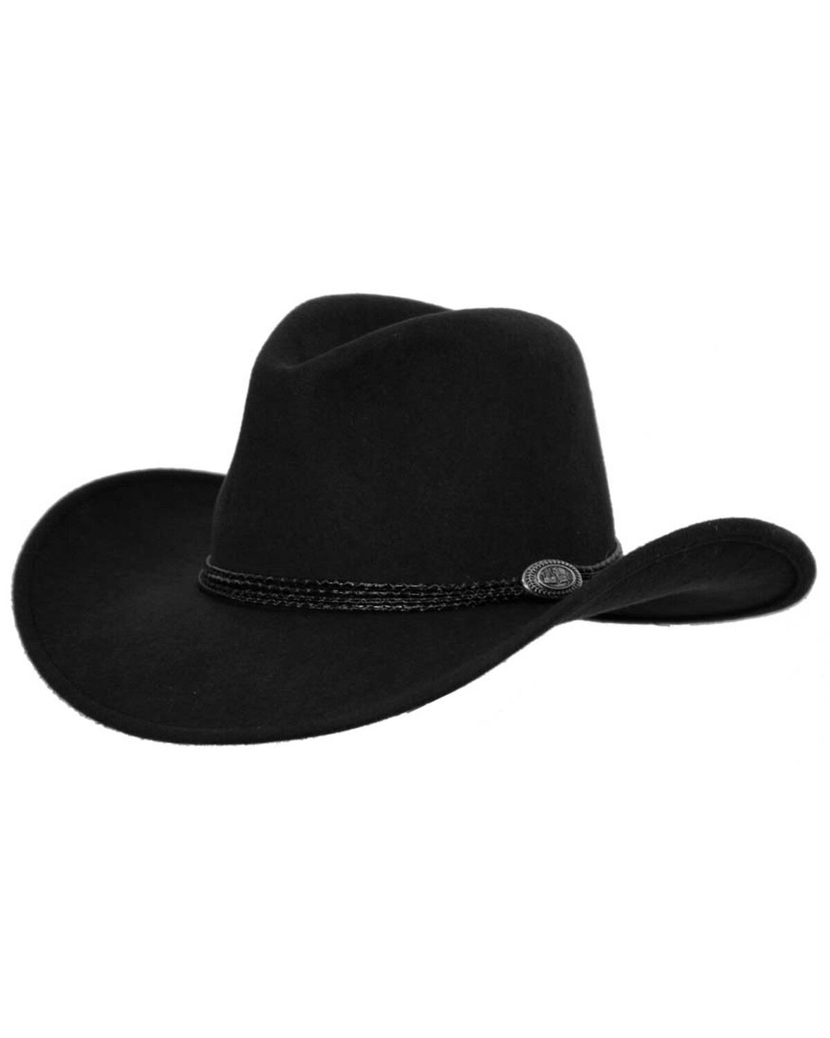 Image #1 - Outback Trading Co. Men's Shy Game Crusher UPF 50 Felt Western Fashion Hat, Black, hi-res