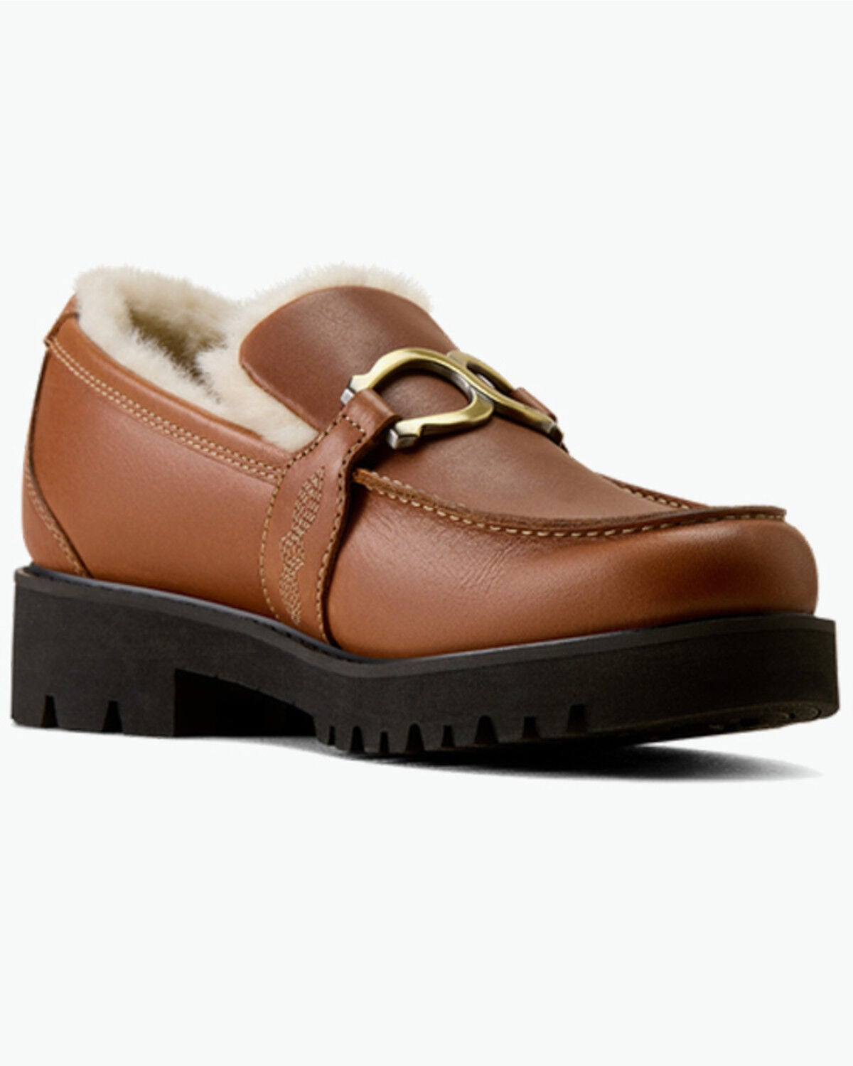 Ariat Women's Stratford Sherpa Loafers - Moc Toe, Brown, hi-res