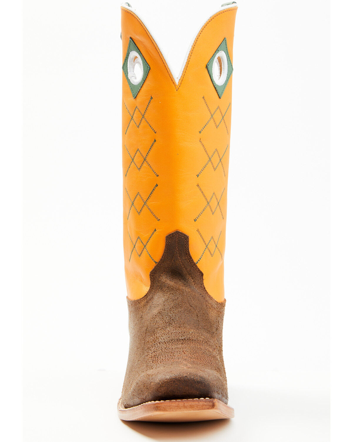 Image #4 - Justin Men's Billet Cowhide Leather Western Boots - Square Toe, Orange, hi-res