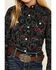 Image #3 - Wrangler Girls' Boot Print Long Sleeve Snap Western Shirt, Black, hi-res