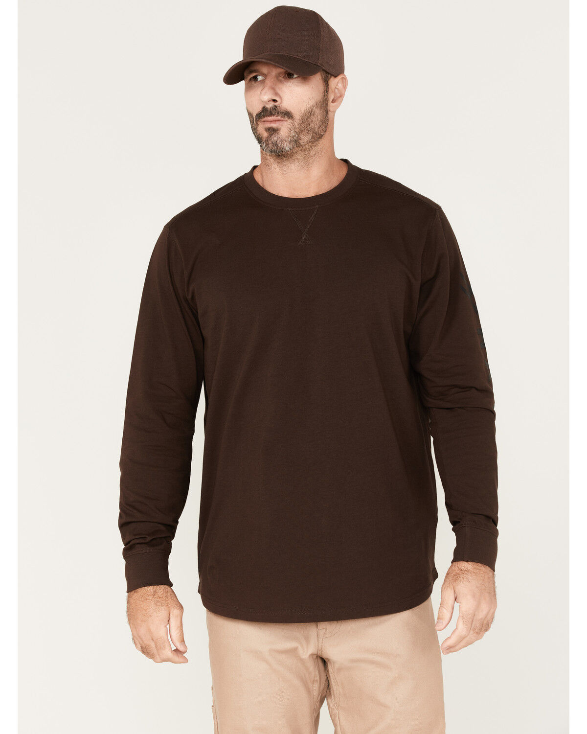 Image #1 - Hawx Men's Logo Graphic Work T-Shirt, Brown, hi-res