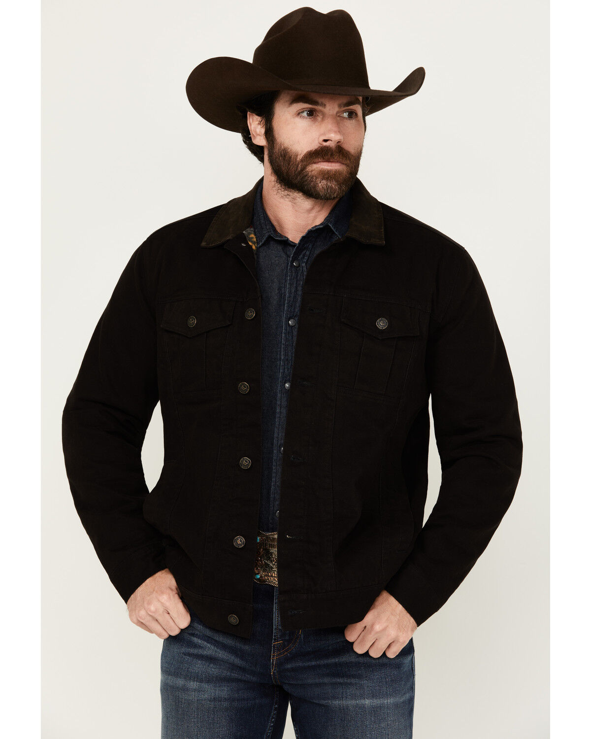 Image #1 - Cody James Men's Ozark Memphis Washed Rancher Jacket, Black, hi-res