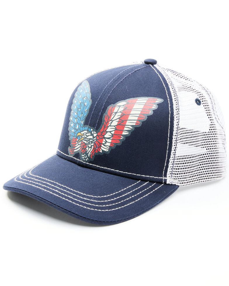 Moonshine Spirit Men's American Eagle Mesh-Back Ball Cap , Navy, hi-res