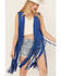 Image #2 - Fornia Women's Suede Fringe Vest , Blue, hi-res