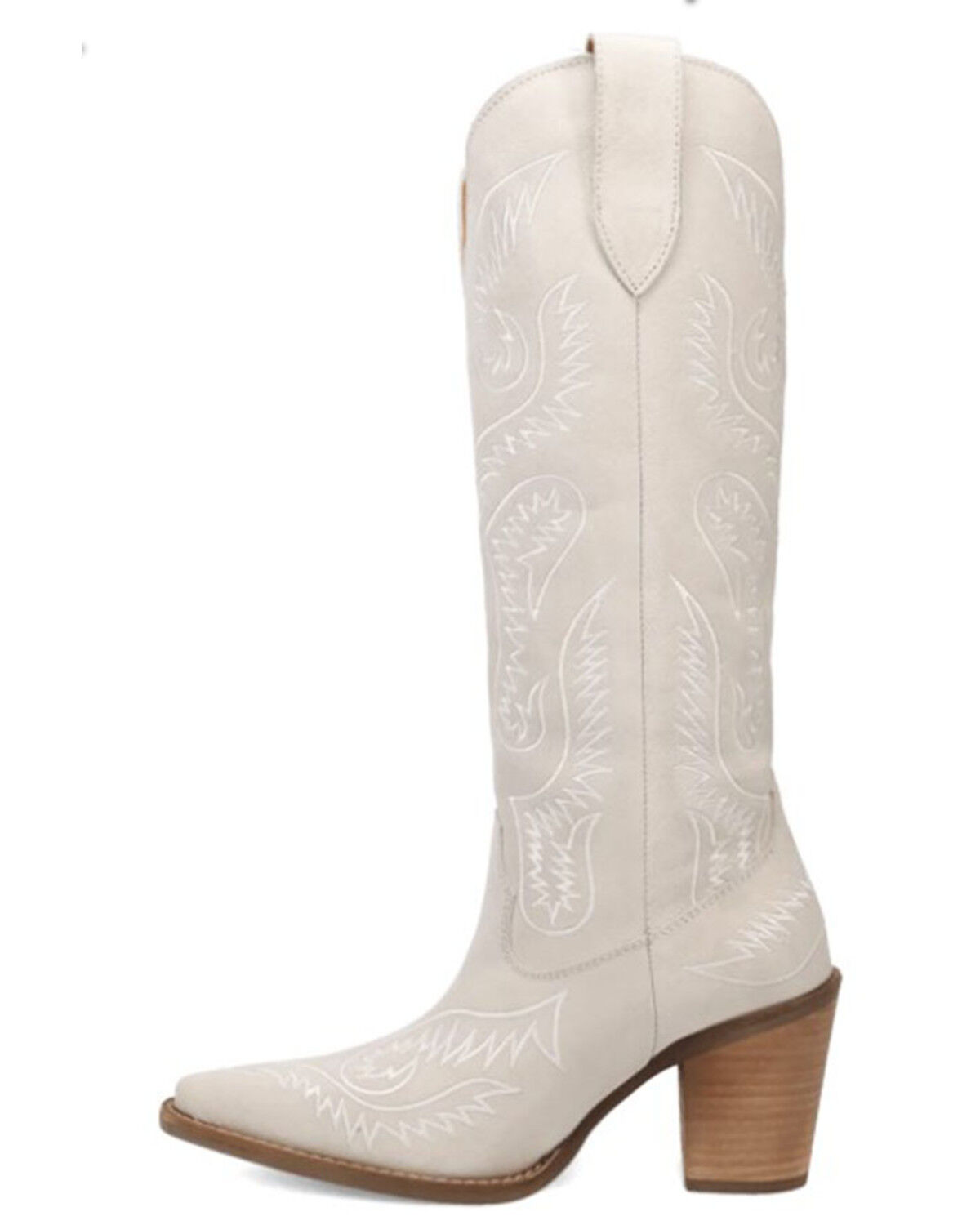Image #3 - Dingo Women's Evita Suede Tall Western Boots - Snip Toe, White, hi-res