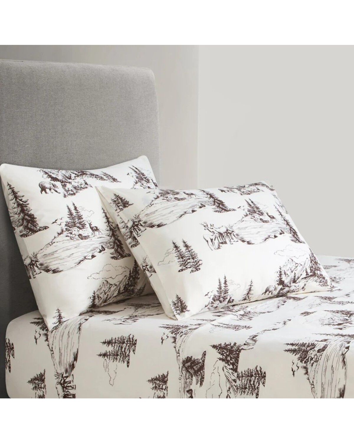 Image #1 - HiEnd Accents 200TC Cotton White Pine 4 Piece Sheet Set - Full Size, White, hi-res