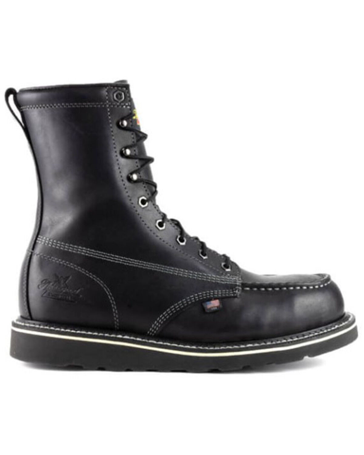 Image #2 - Thorogood Men's American Heritage USA Work Boots - Steel Toe, Black, hi-res