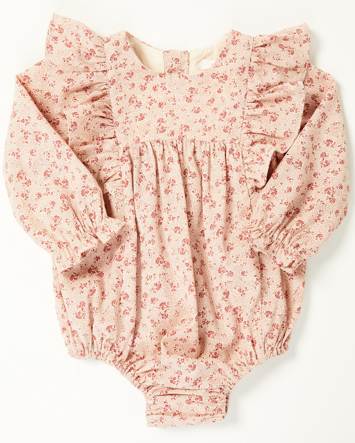 Image #1 - Yura Infant Girls' Floral Print Long Sleeve Snap Onesie, Burgundy, hi-res