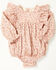 Image #1 - Yura Infant Girls' Floral Print Long Sleeve Snap Onesie, Burgundy, hi-res