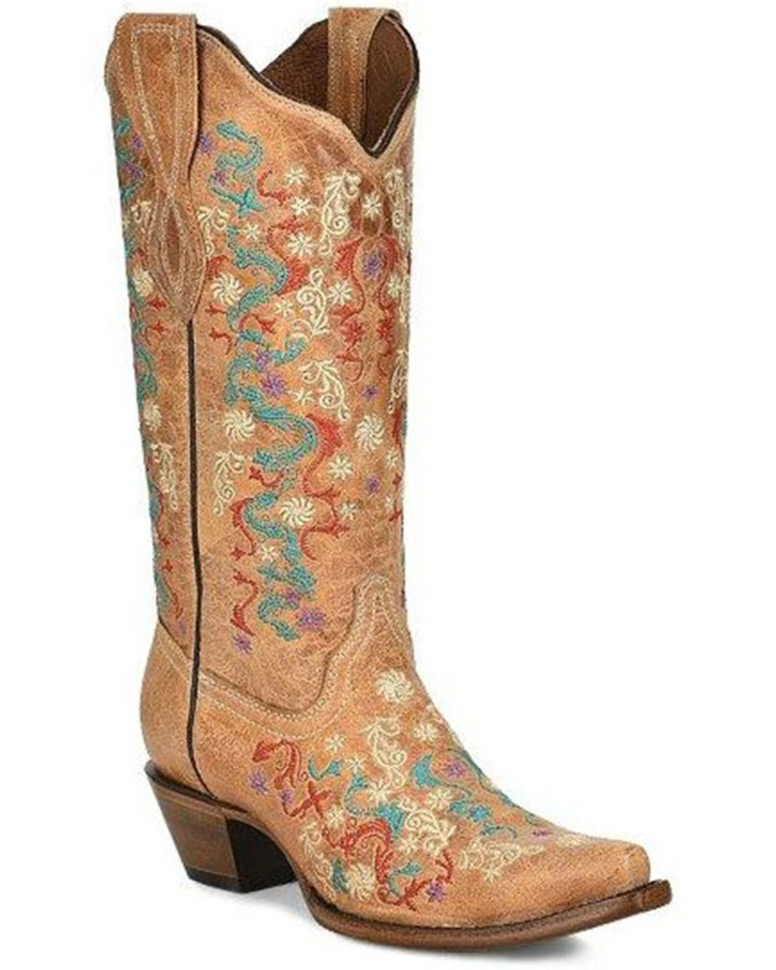Circle G Women s Floral Embroidery Western Boots Snip Toe Sheplers