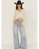 Image #1 - Miss Me Women's Light Wash High Rise 32" Super Wide Stretch Denim Jeans, Light Wash, hi-res