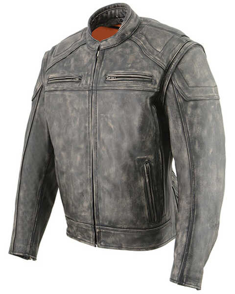 Image #1 - Milwaukee Leather Men's Distressed 2-in-1 Concealed Carry Leather Jacket , Brown, hi-res