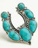 Image #2 - Lainey Wilson Women's Adjustable Horseshoe Stone Ring, Silver, hi-res