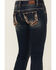Image #2 - Shyanne Girls' Medium Wash Cowhide Pocket Bootcut Stretch Denim Jeans, Medium Wash, hi-res