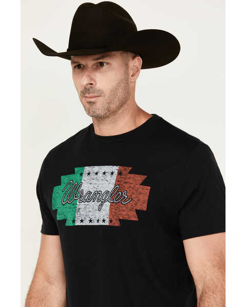 Image #2 - Wrangler Men's Mexico Logo Short Sleeve Graphic T-Shirt, Black, hi-res