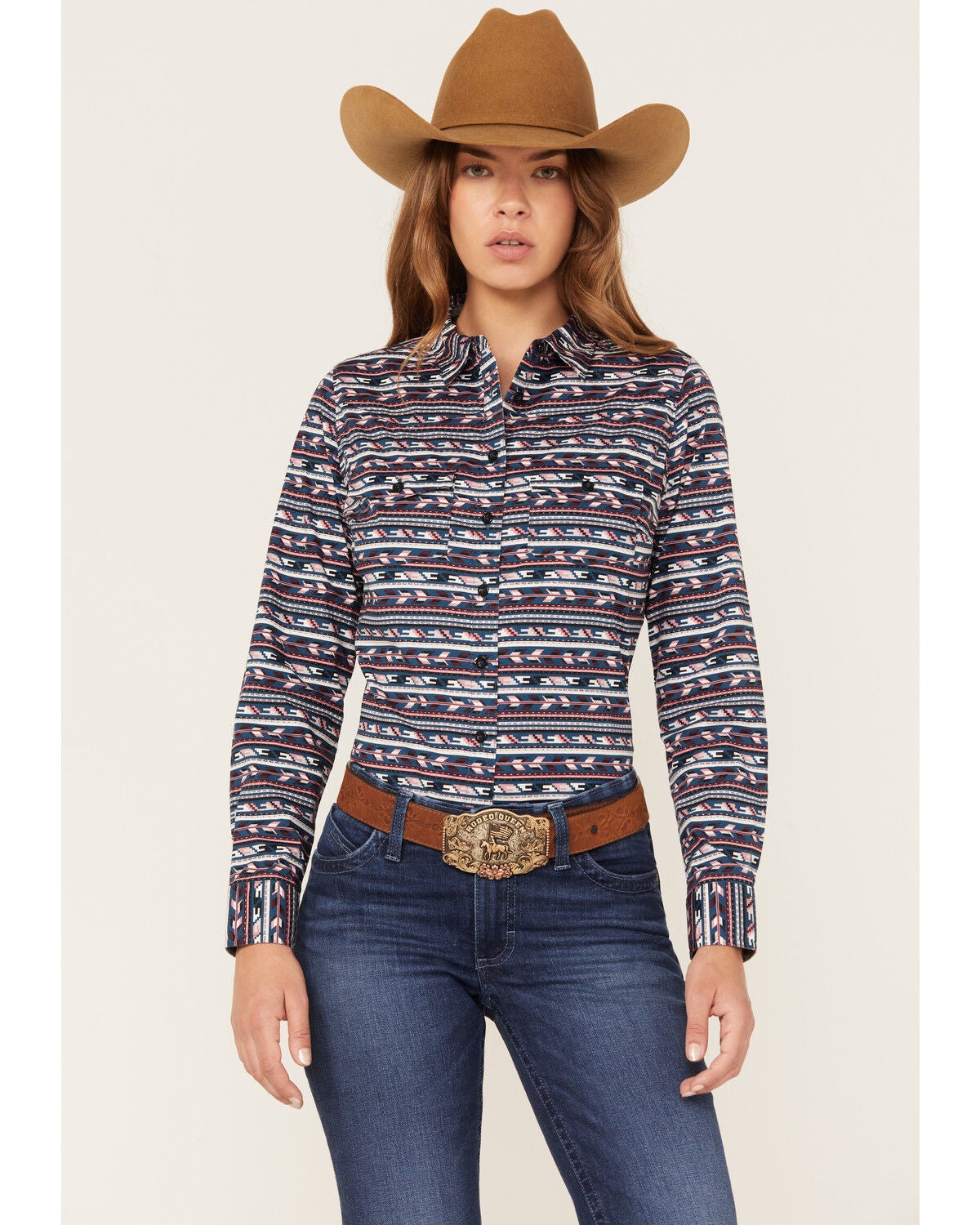 RANK 45&reg; Women's Heritage Riding Shirt, Teal, hi-res
