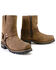 Image #1 - Milwaukee Leather Women's 7" Harness Motorcycle Boots - Square Toe, Brown, hi-res
