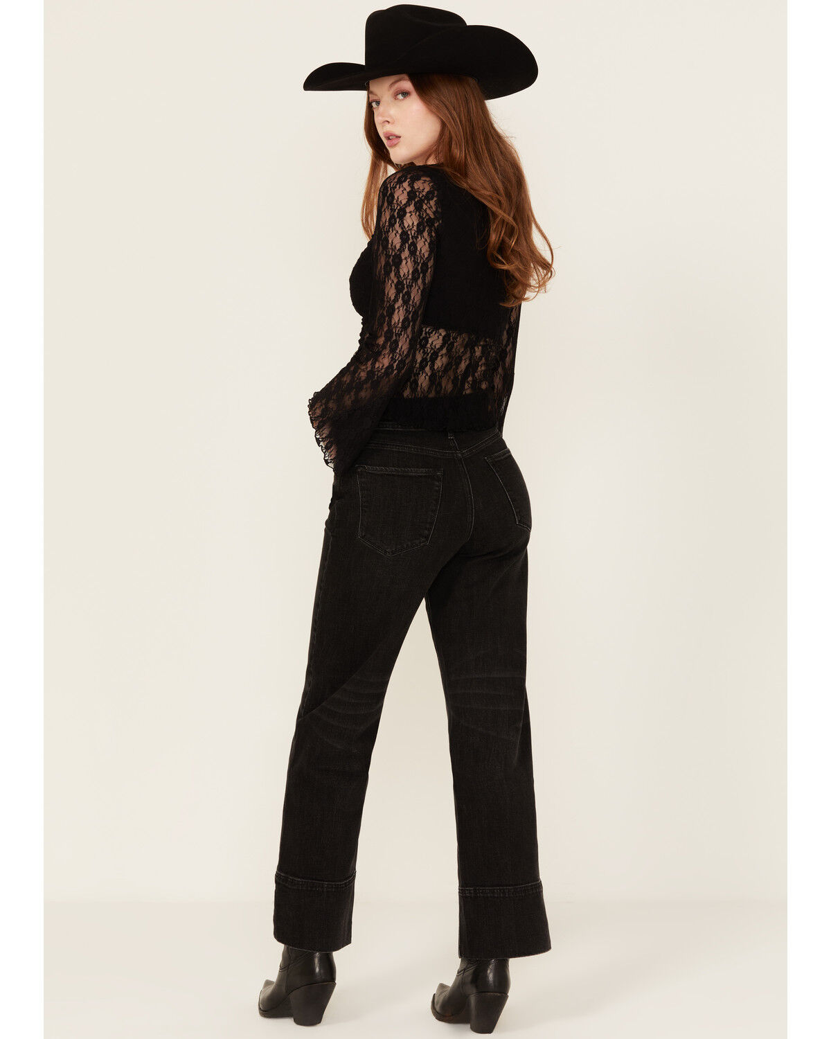Image #3 - Dear John Women's Holly High Rise Wide Stretch Denim Jeans, Black, hi-res