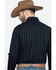 Rock & Roll Denim Black Jacquard Striped Geo Print Long Sleeve Western Shirt , Black, hi-res
