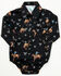 Image #1 - Cowboy Hardware Infant Boys' Bronco Stretch Onesie, Black, hi-res