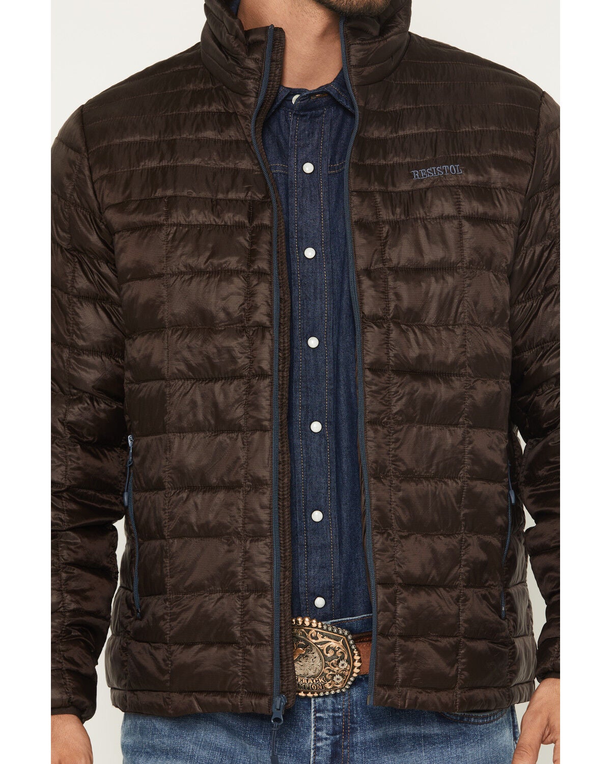 Image #3 - Resistol Men's Cold Bloq Puffer Jacket, Brown, hi-res
