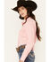 Image #2 - Wrangler Retro Women's Solid Long Sleeve Button-Down Stretch Western Shirt, Pink, hi-res