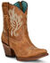 Image #1 - Corral Women's Embroidered Western Fashion Booties - Snip Toe, Gold, hi-res