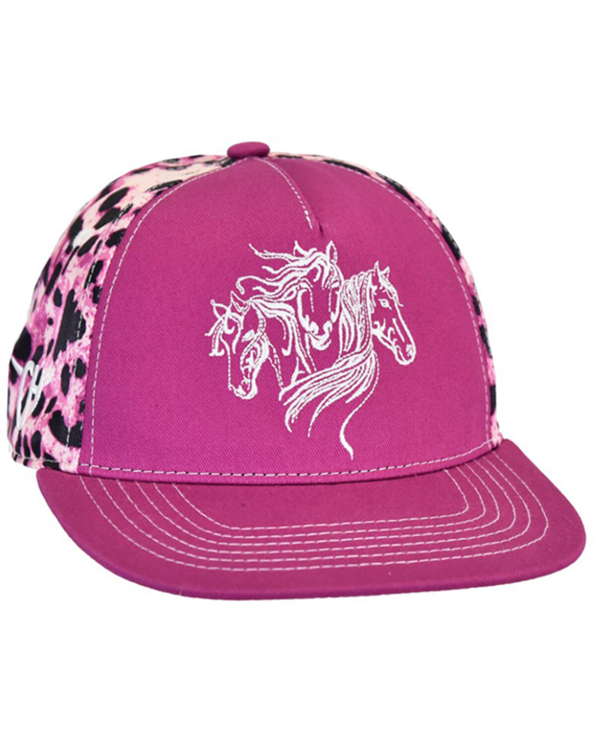 Image #1 - Cowgirl Hardware Girls' Triple Horse Ball Cap, Purple, hi-res
