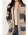 Cleo + Wolf Women's Long Striped Cardigan Sweater , Blue, hi-res