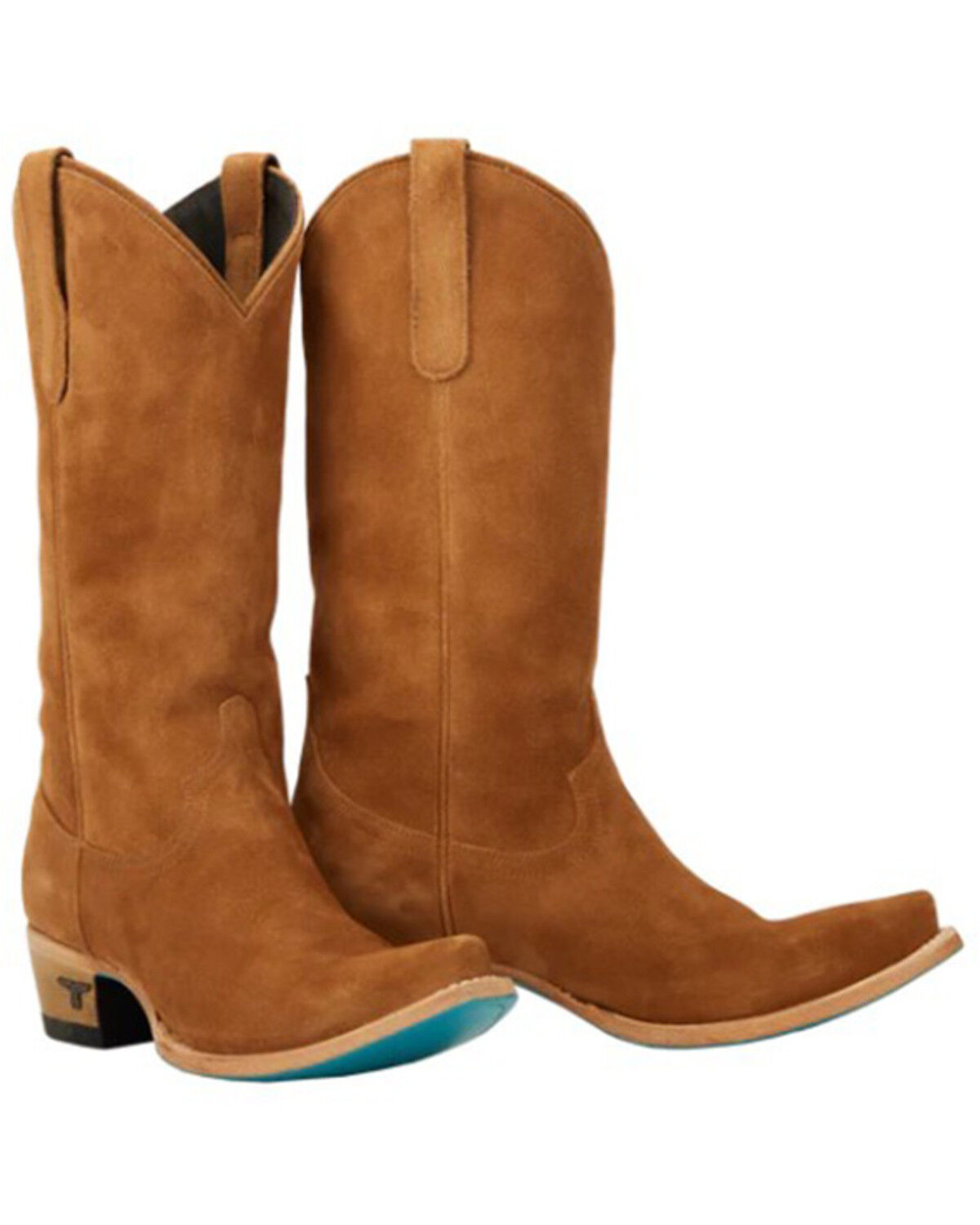 Image #1 - Lane Women's Emma Jane Suede Tall Western Boots - Snip Toe, Brown, hi-res