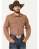 Image #1 - Blue Ranchwear Men's Decatur Checkered Print Long Sleeve Snap Work Shirt, Russett, hi-res
