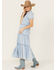 Image #3 - Revel Women's Short Sleeve Tier Midi Dress, Blue, hi-res