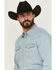 Image #2 - Cody James Men's Frosty Light Wash Long Sleeve Snap Denim Western Shirt - Tall, Light Wash, hi-res