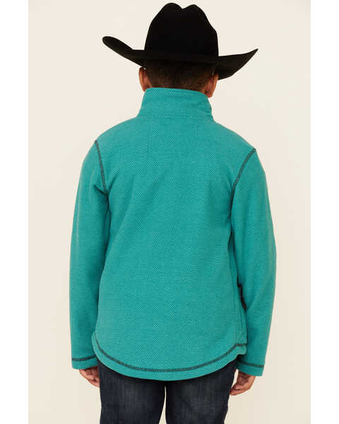 Image #4 - Powder River Outfitters Boys' Honeycomb Performance Zip-Front Fleece Jacket , Jade, hi-res