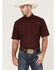 Image #1 - Ariat Men's VentTEK Outbound Short Sleeve Button-Down Shirt - Big, Burgundy, hi-res