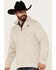Image #2 - Cinch Men's Heather 1/4 Zip Pullover, Cream, hi-res