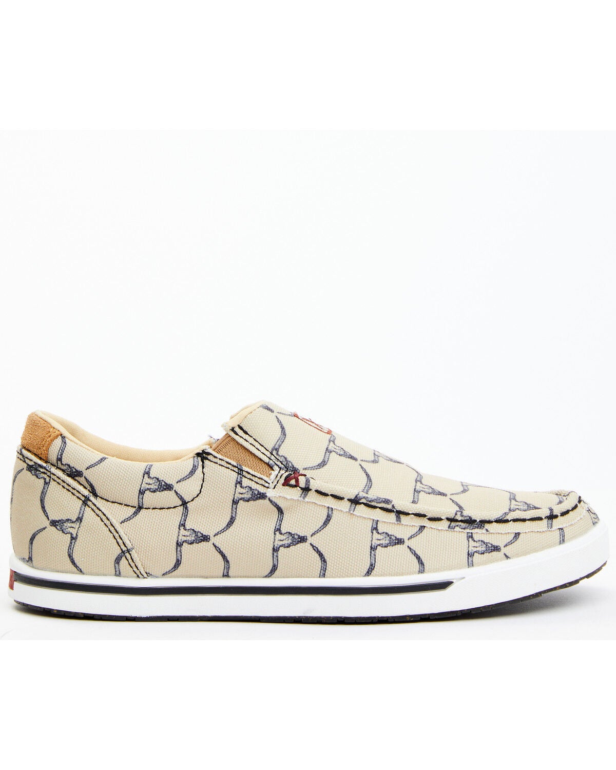 Image #2 - Twisted X Women's Steerhead Skull Print Slip-On Casual Shoe - Moc Toe, Beige/khaki, hi-res