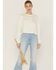 Image #1 - Cleo + Wolf Women's Boxy Floral Pocket Long Sleeve Cropped Long Sleeve, Ivory, hi-res