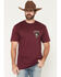 Image #2 - Moonshine Spirit&reg; Men's Backwoods Skeleton Short Sleeve Graphic T-Shirt, Burgundy, hi-res