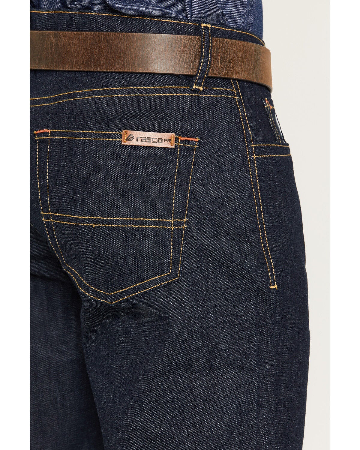 Image #4 - Rasco Men's FR Westex&reg; Bootcut Stretch Denim Jeans, Navy, hi-res